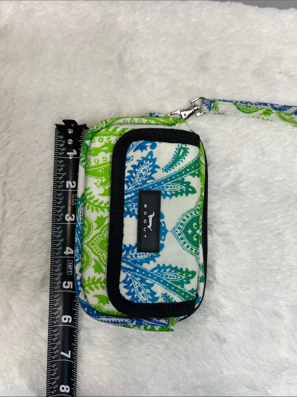 Scout Green & Blue Pattern Wristlet Wallet Clutch